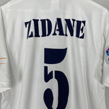 Shop 2002/03 REAL MADRID ZIDANE #5 *CENTENARY* HOME SHIRT (L) ADIDAS, classic football shirts, vintage football shirts & retro soccer jerseys at Cult Kits
