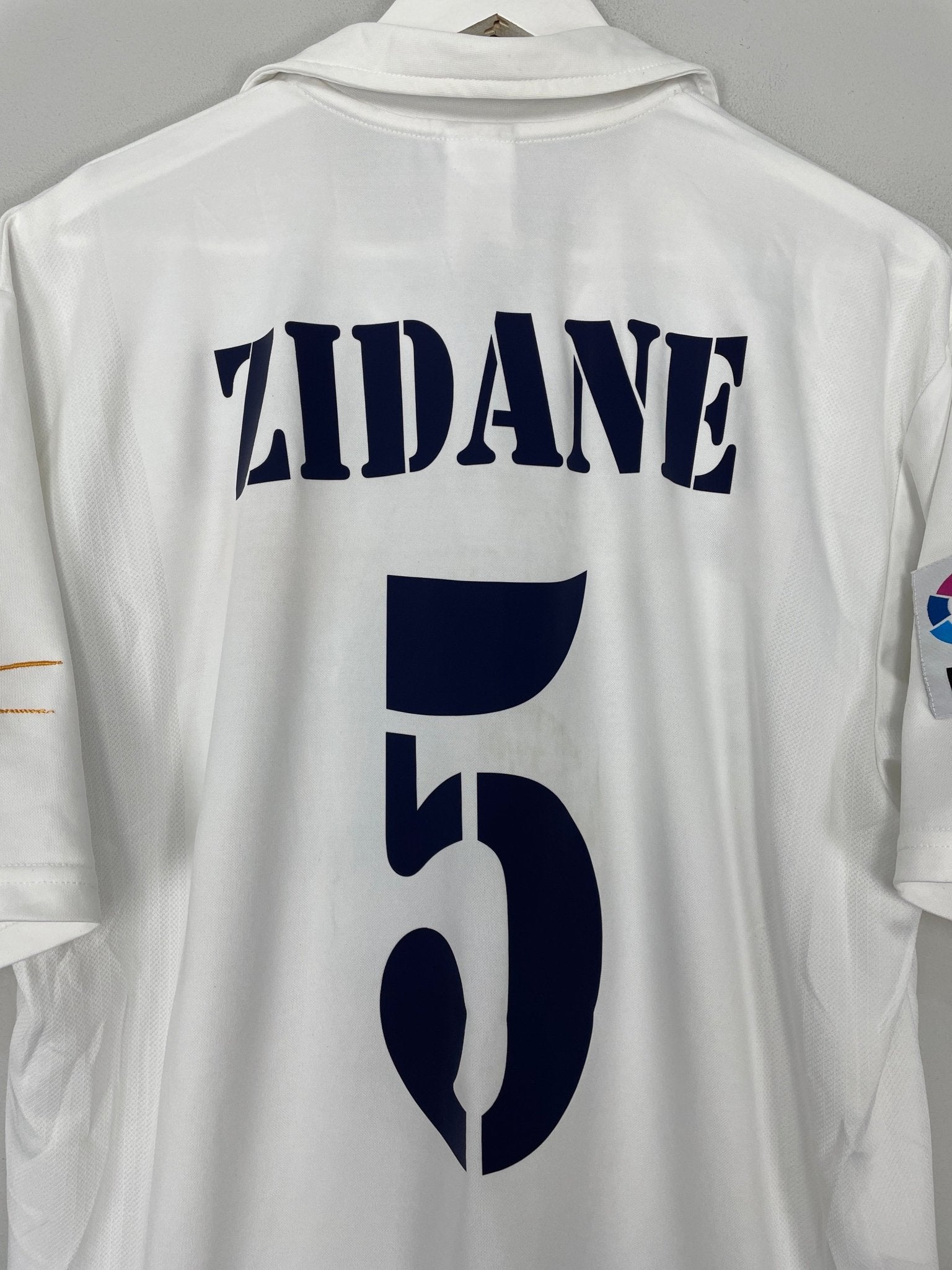 Shop 2002/03 REAL MADRID ZIDANE #5 *CENTENARY* HOME SHIRT (L) ADIDAS, classic football shirts, vintage football shirts & retro soccer jerseys at Cult Kits