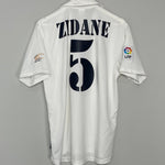 Shop 2002/03 REAL MADRID ZIDANE #5 *CENTENARY* HOME SHIRT (M) ADIDAS, classic football shirts, vintage football shirts & retro soccer jerseys at Cult Kits