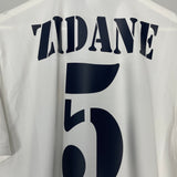 Shop 2002/03 REAL MADRID ZIDANE #5 *CENTENARY* HOME SHIRT (M) ADIDAS, classic football shirts, vintage football shirts & retro soccer jerseys at Cult Kits