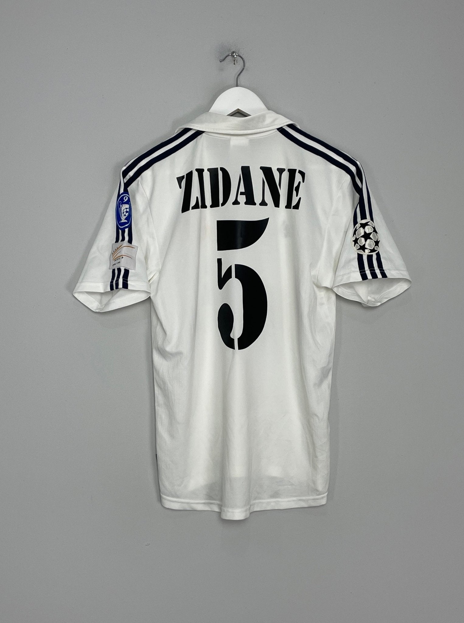 Shop 2002/03 REAL MADRID ZIDANE #5 C/L HOME SHIRT (S) ADIDAS, classic football shirts, vintage football shirts & retro soccer jerseys at Cult Kits