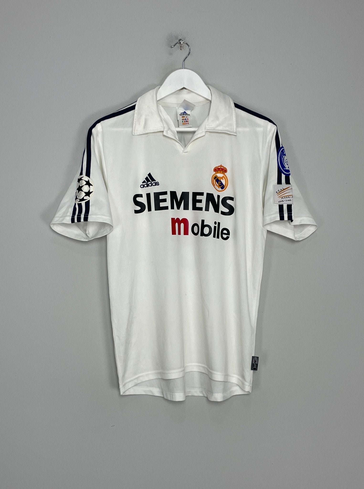 Shop 2002/03 REAL MADRID ZIDANE #5 C/L HOME SHIRT (S) ADIDAS, classic football shirts, vintage football shirts & retro soccer jerseys at Cult Kits