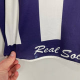 Shop 2002/03 REAL SOCIEDAD HOME SHIRT (L) ASTORE, classic football shirts, vintage football shirts & retro soccer jerseys at Cult Kits