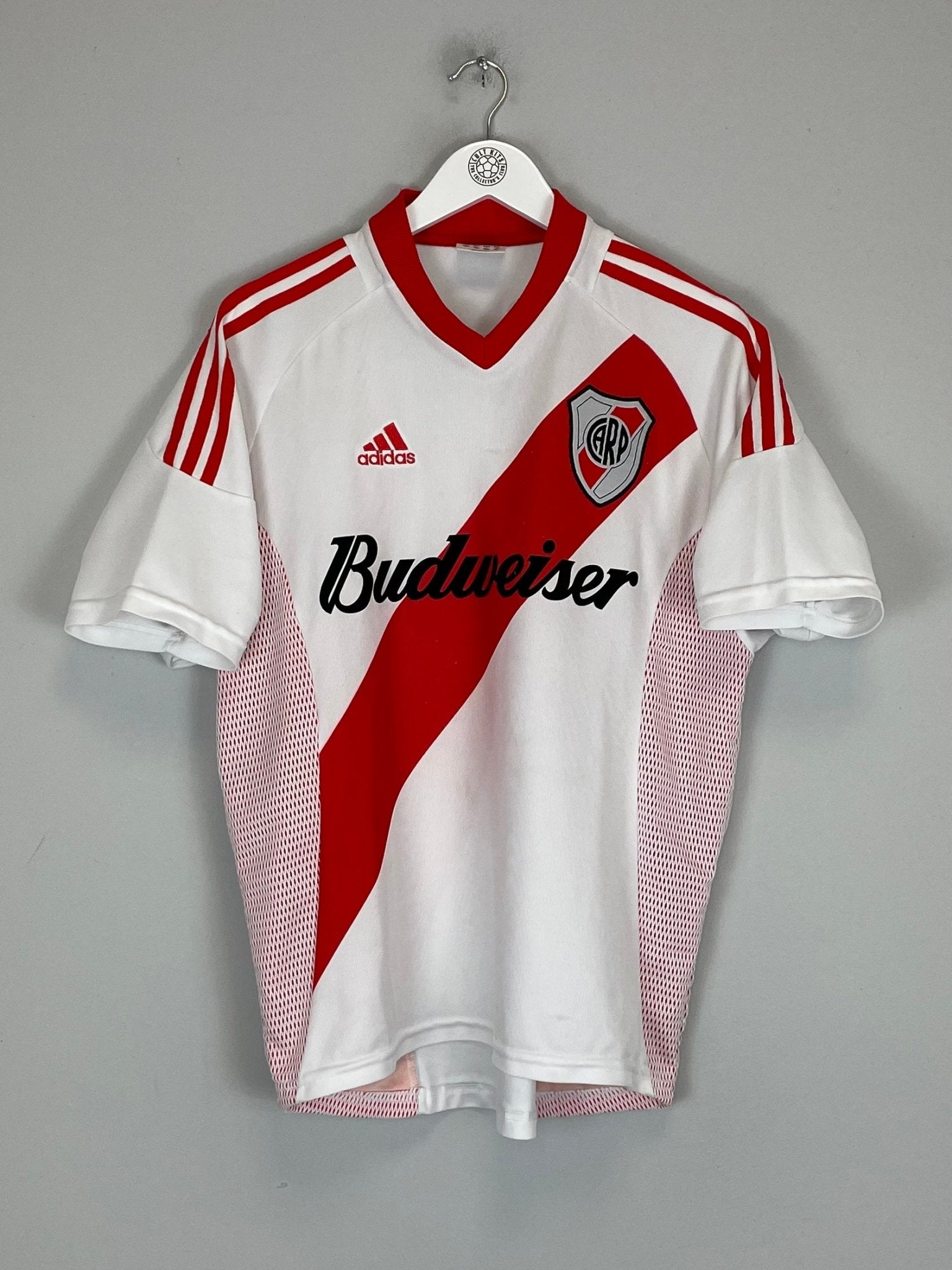 Shop 2002/03 RIVER PLATE HOME SHIRT (M) ADIDAS, classic football shirts, vintage football shirts & retro soccer jerseys at Cult Kits