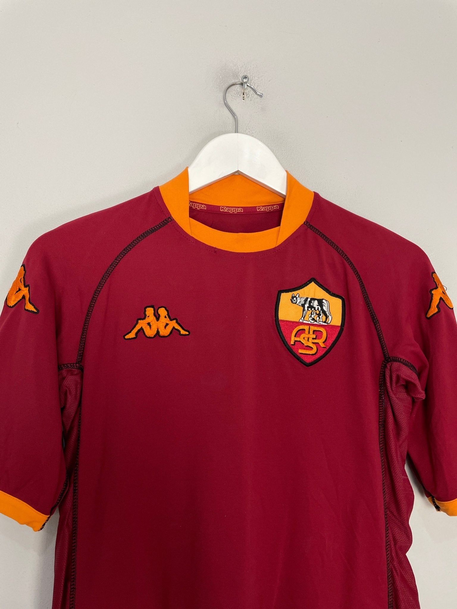 Shop 2002/03 ROMA DE ROSSI #27 HOME SHIRT (M) KAPPA, classic football shirts, vintage football shirts & retro soccer jerseys at Cult Kits