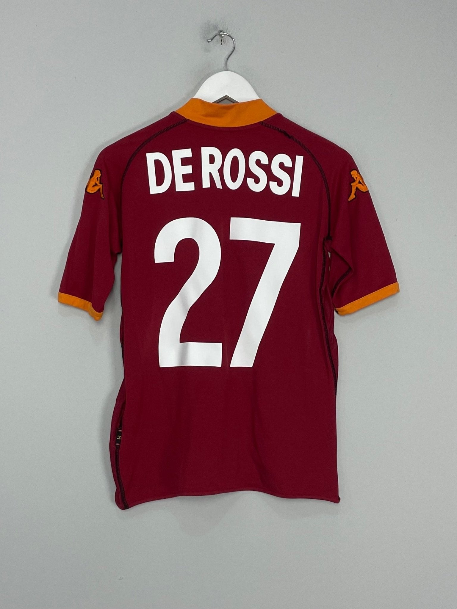 Shop 2002/03 ROMA DE ROSSI #27 HOME SHIRT (M) KAPPA, classic football shirts, vintage football shirts & retro soccer jerseys at Cult Kits