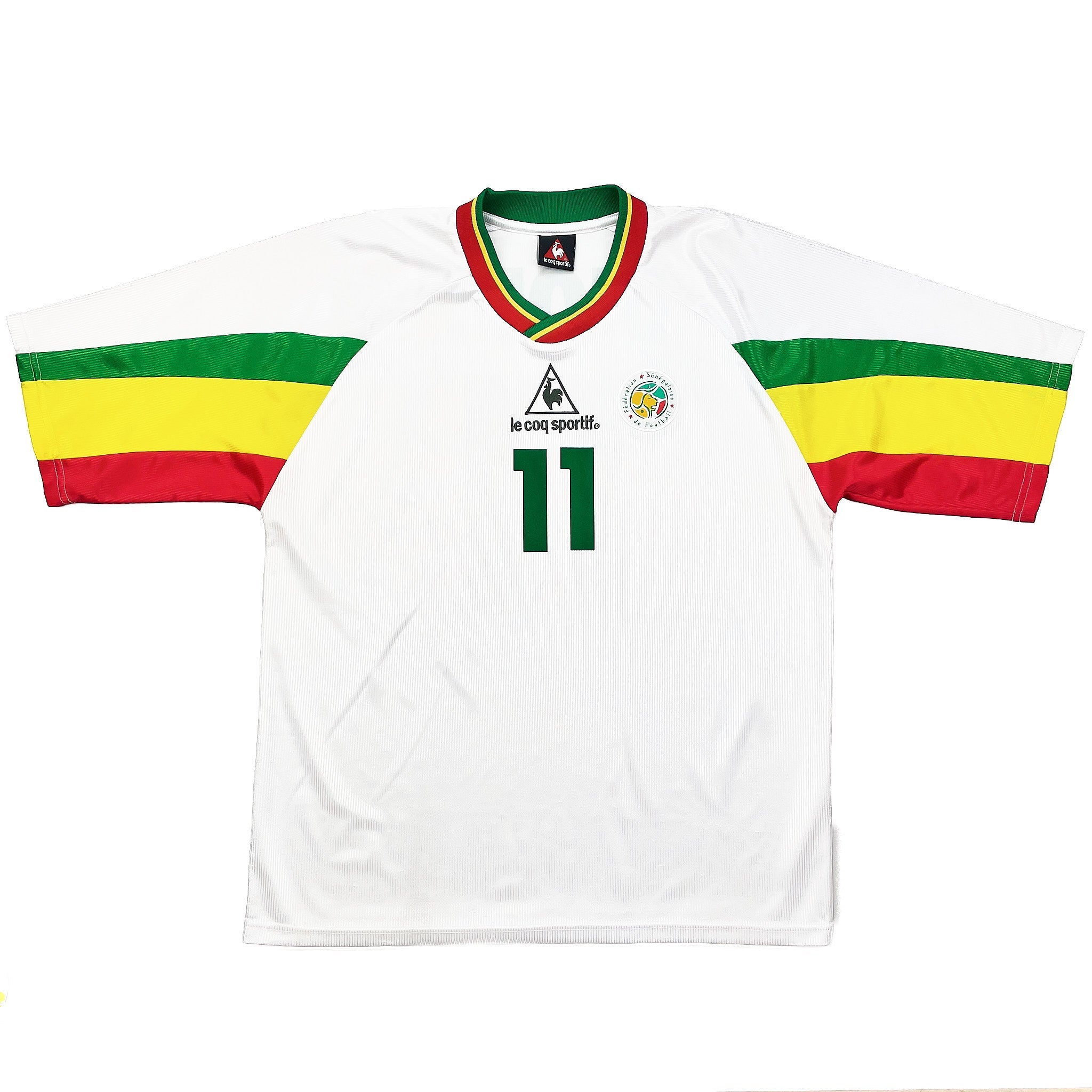 Buy 2002/03 SENEGAL DIOUF 11 HOME SHIRT (XL) LE COQ ~ Free worldwide shipping available ~ Authentic Vintage Football Shirts from Cult Kits