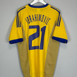 2002/03 SWEDEN IBRAHIMOVIC 21 HOME SHIRT (L) ADIDAS - Cult Kits - Large - Buy Vintage Football Shirts, Authentic Retro Football Shirts For Sale, Classic Football Shirts & Soccer Jersey