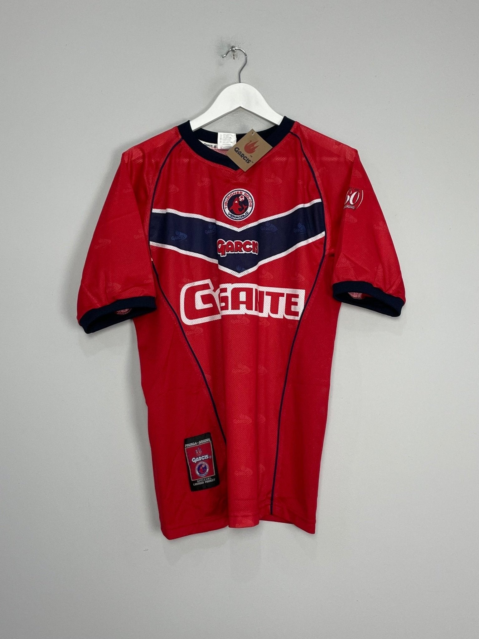 Shop 2002/03 TIBURONES ROJOS *BNWT* HOME SHIRT (XL) GARCIS, classic football shirts, vintage football shirts & retro soccer jerseys at Cult Kits