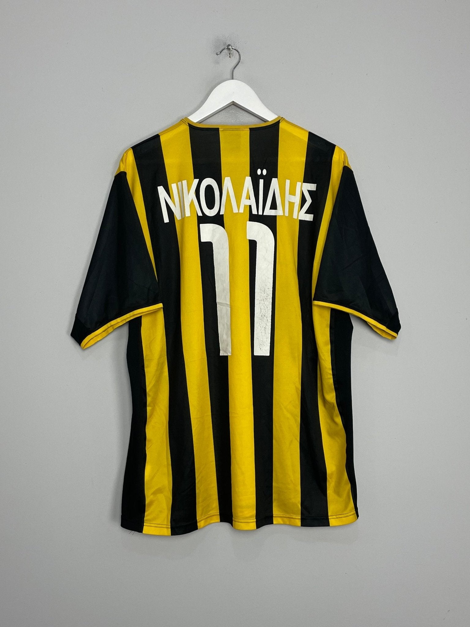 Shop 2002/04 AEK ATHENS NIKOLAIDIS #11 HOME SHIRT (XXL) NIKE, classic football shirts, vintage football shirts & retro soccer jerseys at Cult Kits