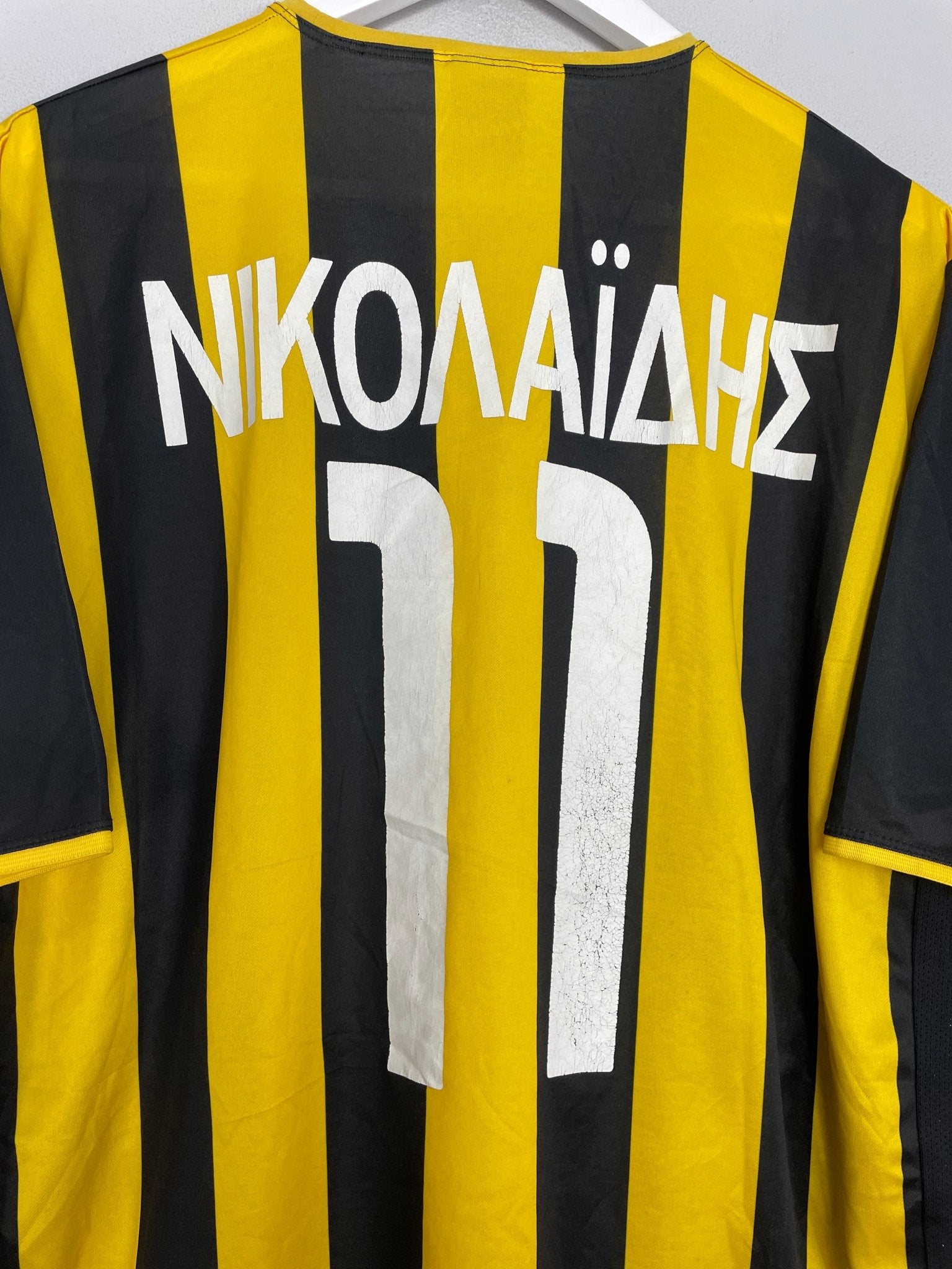 Shop 2002/04 AEK ATHENS NIKOLAIDIS #11 HOME SHIRT (XXL) NIKE, classic football shirts, vintage football shirts & retro soccer jerseys at Cult Kits