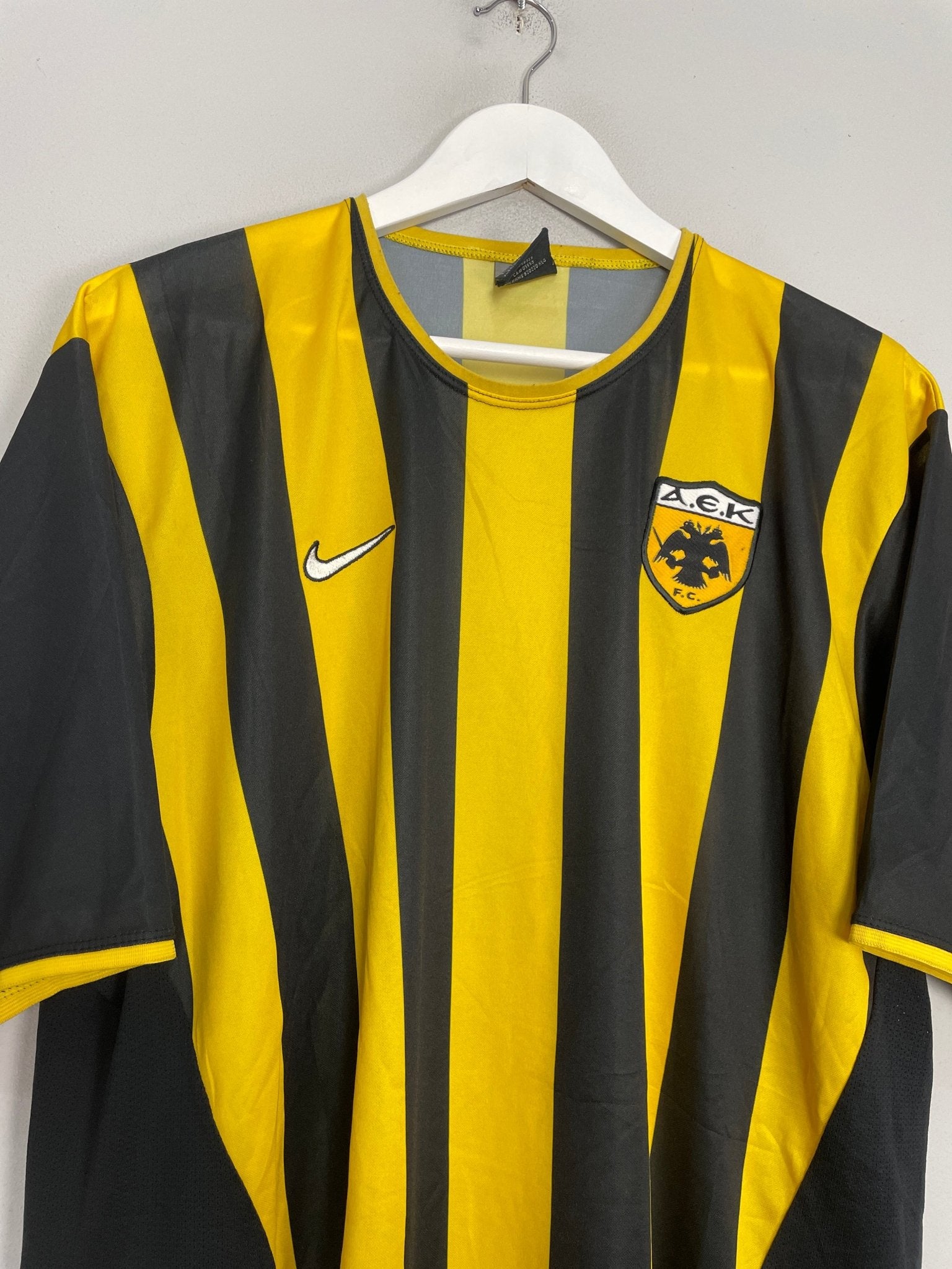 Shop 2002/04 AEK ATHENS NIKOLAIDIS #11 HOME SHIRT (XXL) NIKE, classic football shirts, vintage football shirts & retro soccer jerseys at Cult Kits