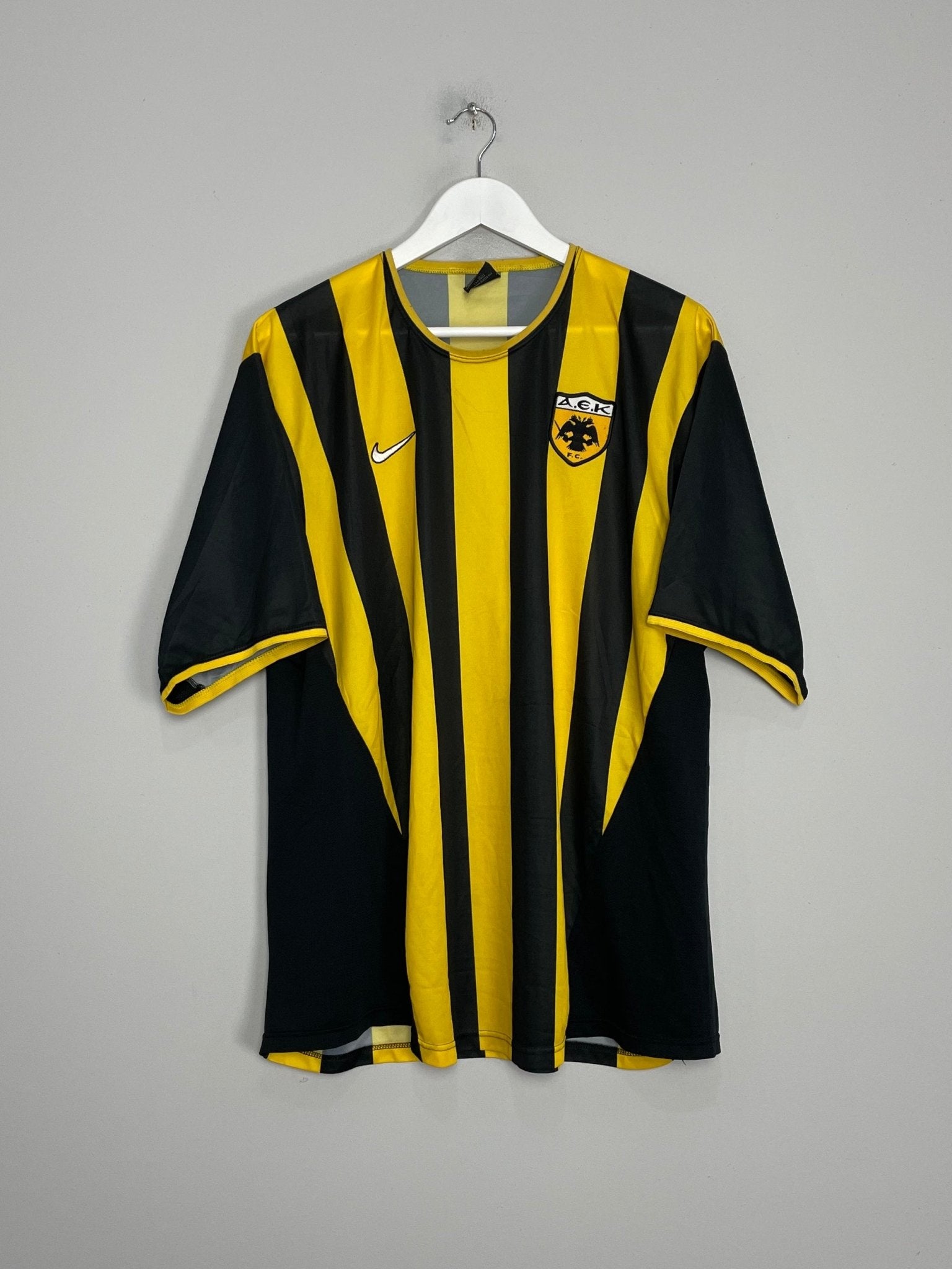 Shop 2002/04 AEK ATHENS NIKOLAIDIS #11 HOME SHIRT (XXL) NIKE, classic football shirts, vintage football shirts & retro soccer jerseys at Cult Kits