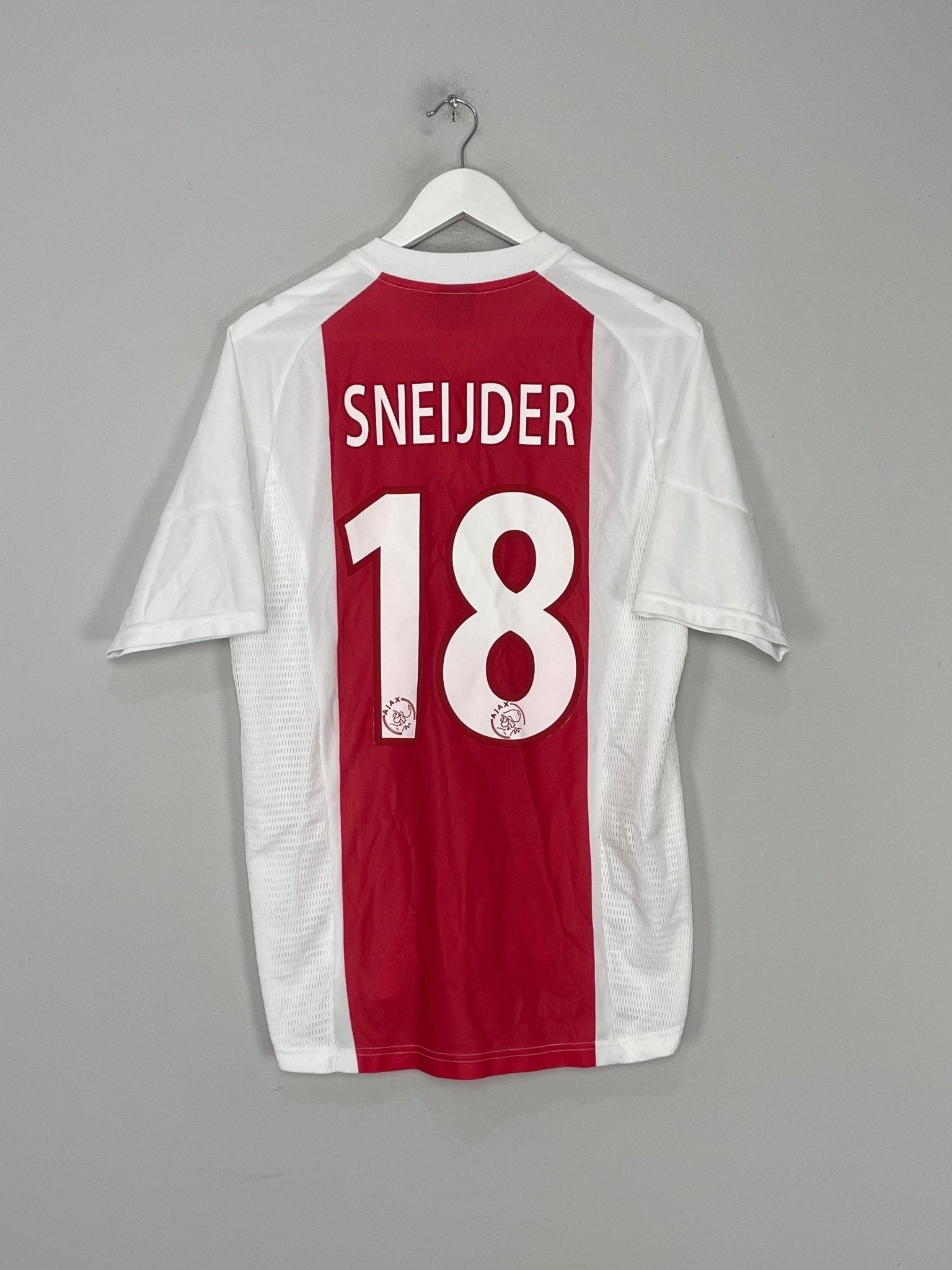 Shop 2002/04 AJAX SNEIJDER #18 HOME SHIRT (M) ADIDAS, classic football shirts, vintage football shirts & retro soccer jerseys at Cult Kits