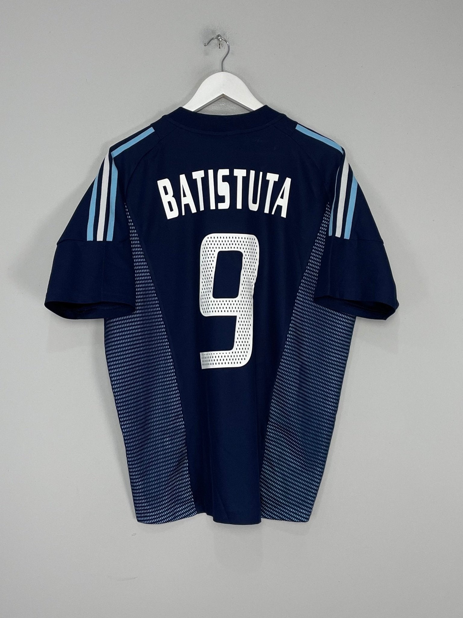 Shop 2002/04 ARGENTINA BATISTUTA #9 AWAY SHIRT (L) ADIDAS, classic football shirts, vintage football shirts & retro soccer jerseys at Cult Kits
