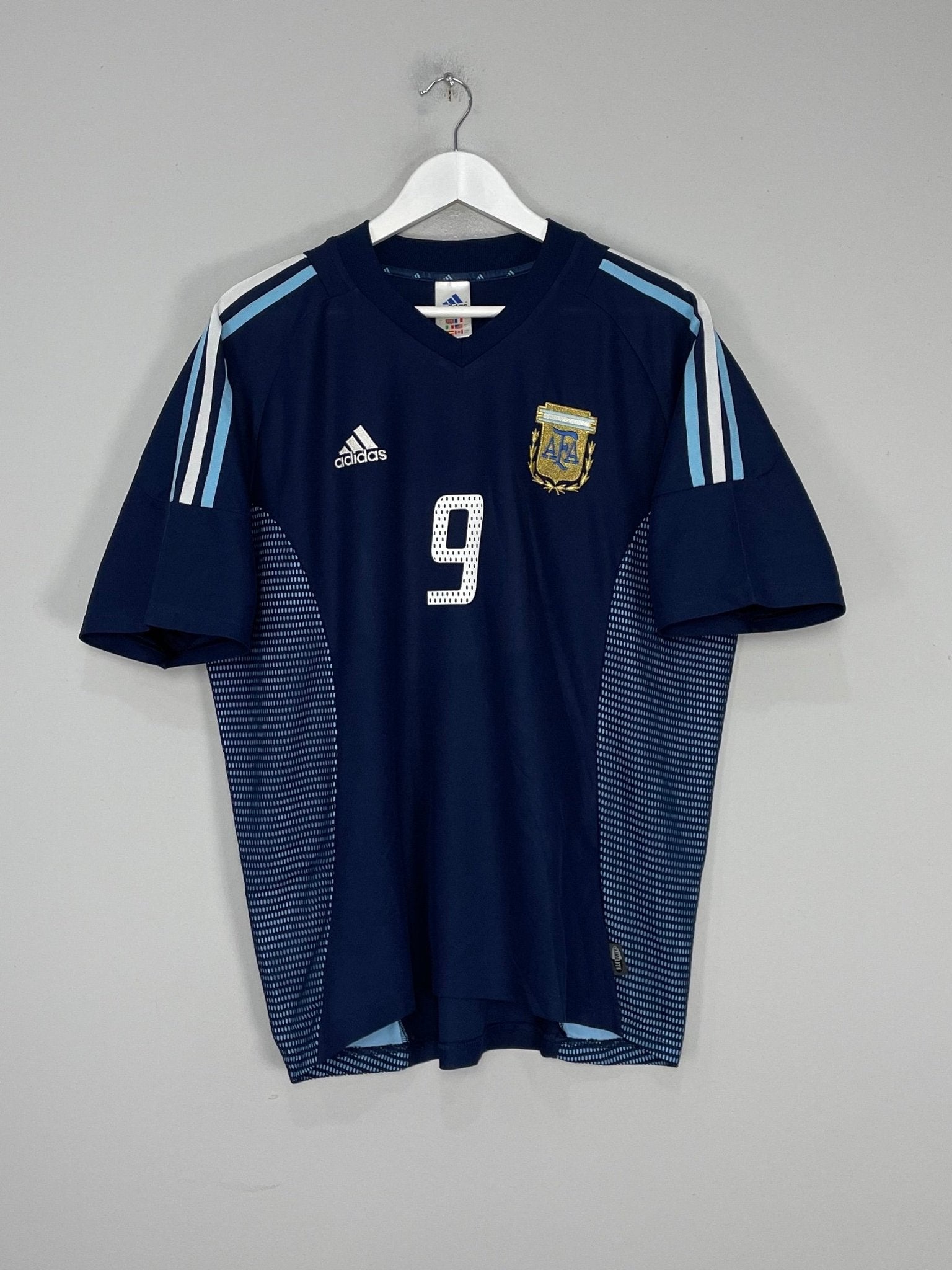 Shop 2002/04 ARGENTINA BATISTUTA #9 AWAY SHIRT (L) ADIDAS, classic football shirts, vintage football shirts & retro soccer jerseys at Cult Kits