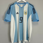 Shop 2002/04 ARGENTINA BATISTUTA #9 HOME SHIRT (L) ADIDAS, classic football shirts, vintage football shirts & retro soccer jerseys at Cult Kits