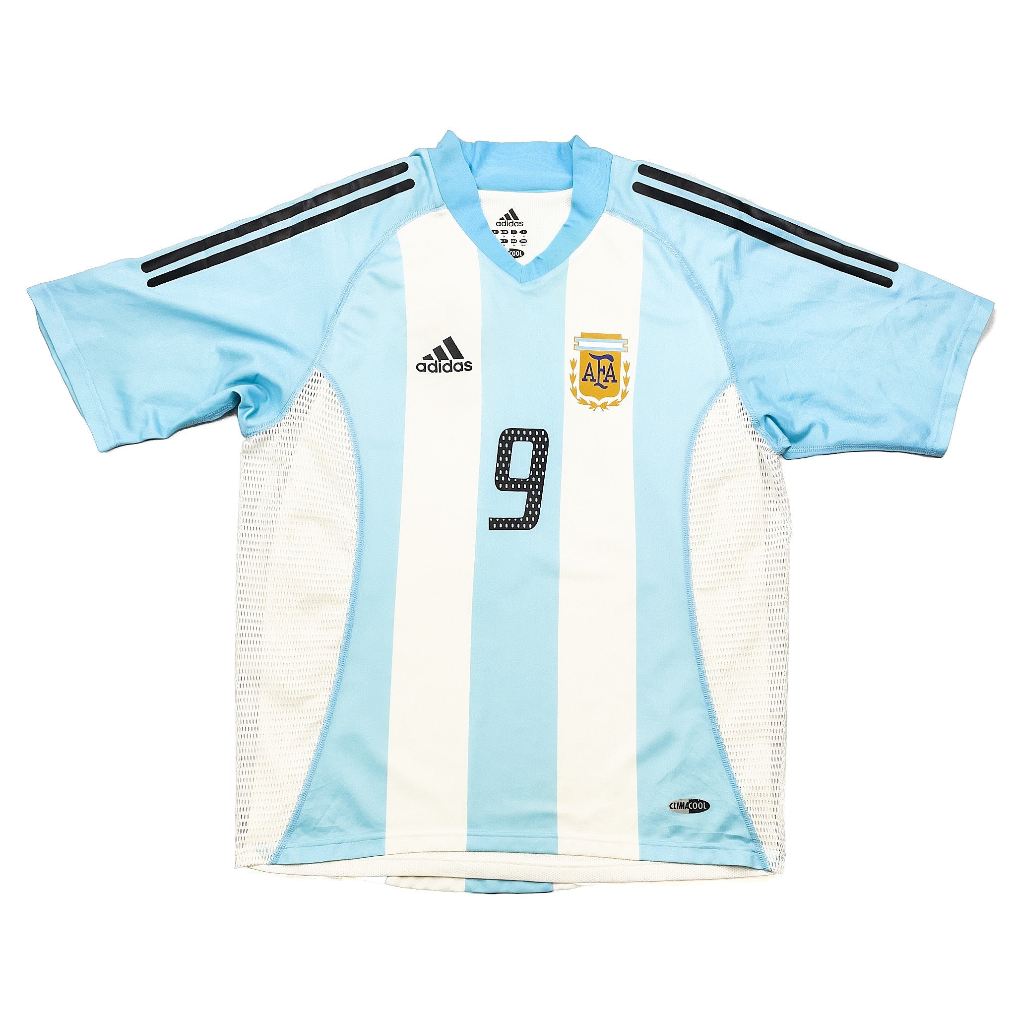 Buy 2002/04 Argentina Batistuta 9 *Player Issue* Home Shirt (M) Adidas ~ Free worldwide shipping ~ Authentic Vintage Football Shirts from Cult Kits