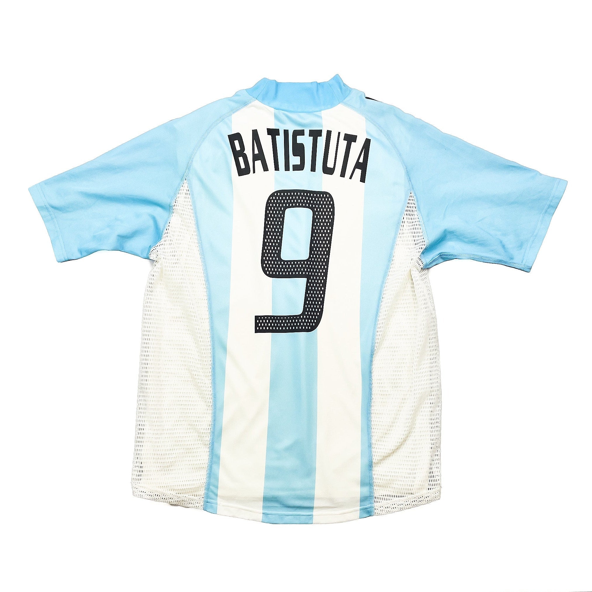 Buy 2002/04 Argentina Batistuta 9 *Player Issue* Home Shirt (M) Adidas ~ Free worldwide shipping ~ Authentic Vintage Football Shirts from Cult Kits