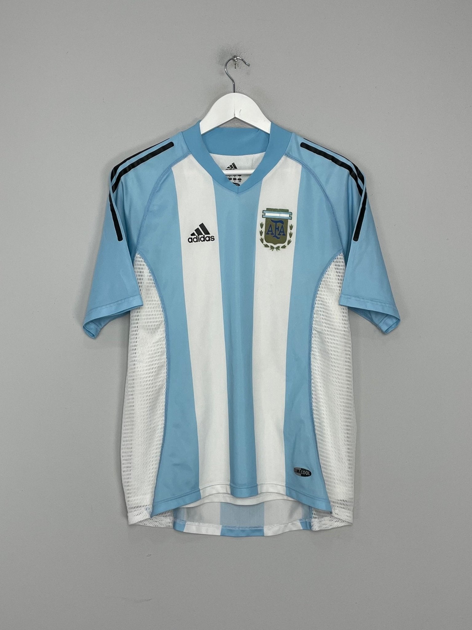 Shop 2002/04 ARGENTINA CRESPO #19 *PLAYER ISSUE* HOME SHIRT (M) ADIDAS, classic football shirts, vintage football shirts & retro soccer jerseys at Cult Kits