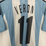 Shop 2002/04 ARGENTINA VERON #11 HOME SHIRT (M) ADIDAS, classic football shirts, vintage football shirts & retro soccer jerseys at Cult Kits