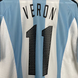 Shop 2002/04 ARGENTINA VERON #11 HOME SHIRT (XL) ADIDAS, classic football shirts, vintage football shirts & retro soccer jerseys at Cult Kits