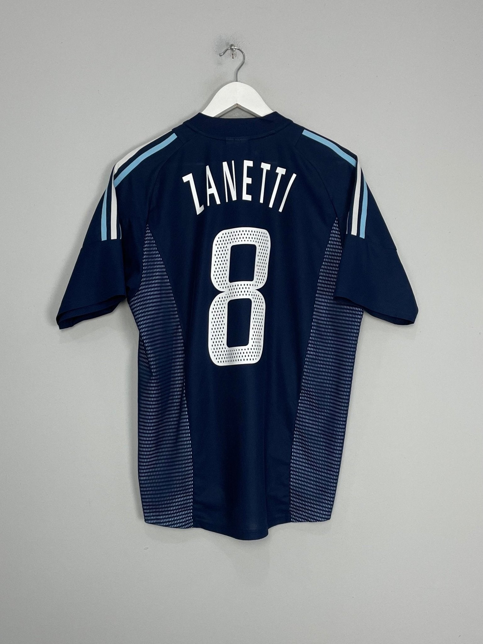 Shop 2002/04 ARGENTINA ZANETTI #4 AWAY SHIRT (M) ADIDAS, classic football shirts, vintage football shirts & retro soccer jerseys at Cult Kits