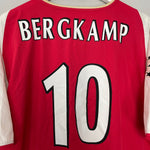 Shop 2002/04 ARSENAL BERGKAMP #10 C/L HOME SHIRT (XL) NIKE, classic football shirts, vintage football shirts & retro soccer jerseys at Cult Kits