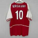 Shop 2002/04 ARSENAL BERGKAMP #10 C/L HOME SHIRT (XL) NIKE, classic football shirts, vintage football shirts & retro soccer jerseys at Cult Kits