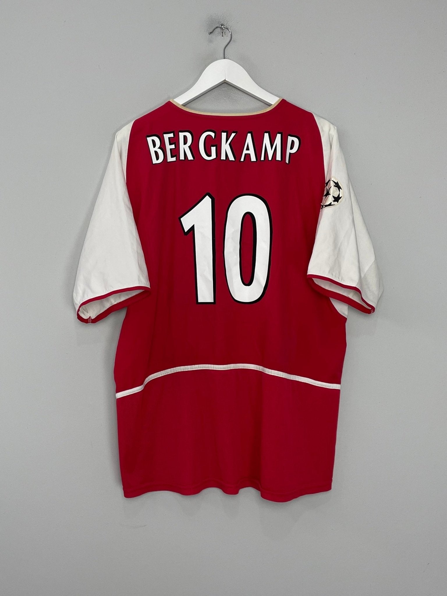 Shop 2002/04 ARSENAL BERGKAMP #10 C/L HOME SHIRT (XL) NIKE, classic football shirts, vintage football shirts & retro soccer jerseys at Cult Kits