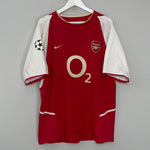 Shop 2002/04 ARSENAL BERGKAMP #10 C/L HOME SHIRT (XL) NIKE, classic football shirts, vintage football shirts & retro soccer jerseys at Cult Kits