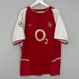 Shop 2002/04 ARSENAL BERGKAMP #10 C/L HOME SHIRT (XL) NIKE, classic football shirts, vintage football shirts & retro soccer jerseys at Cult Kits