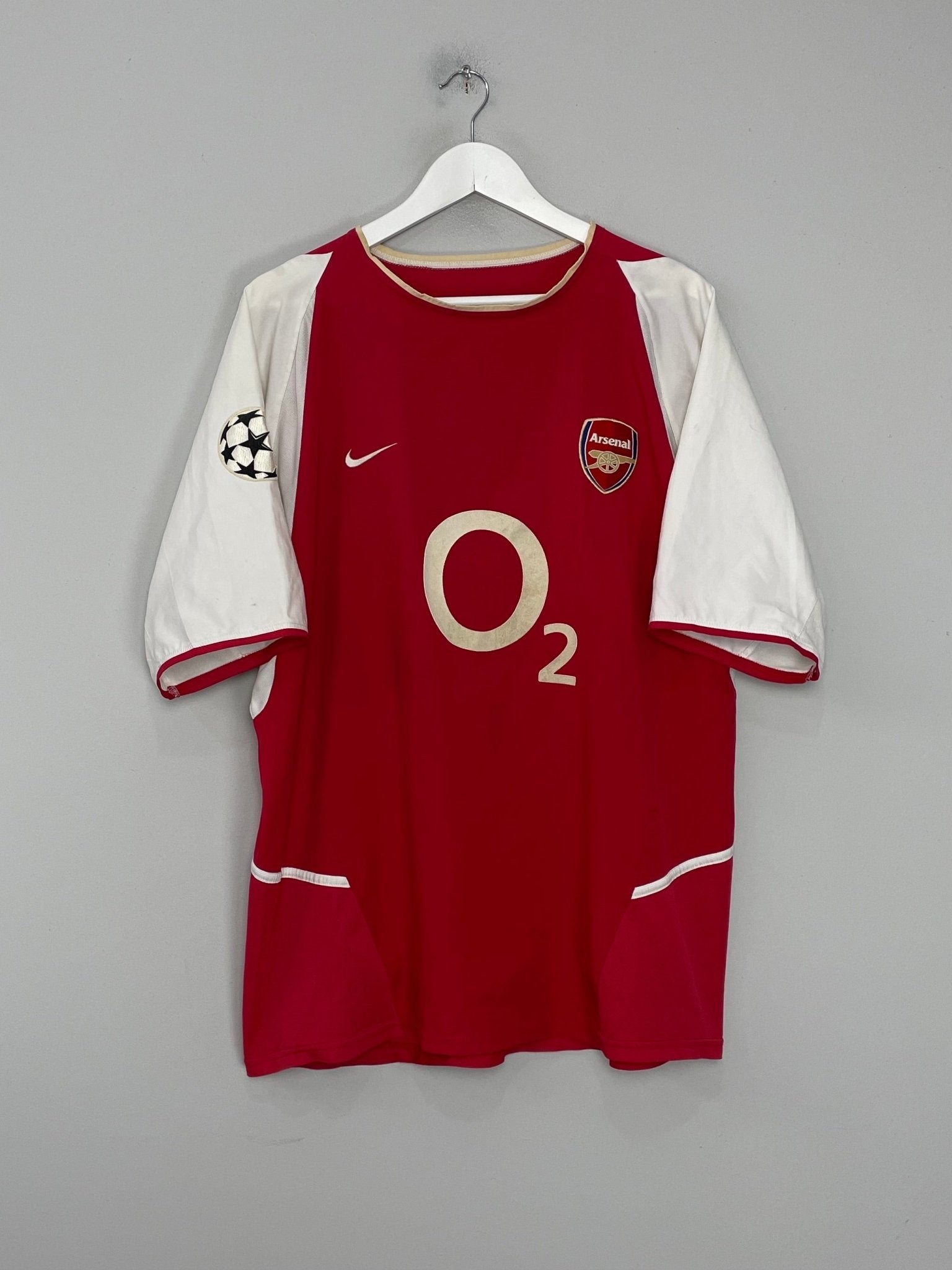 Shop 2002/04 ARSENAL BERGKAMP #10 C/L HOME SHIRT (XL) NIKE, classic football shirts, vintage football shirts & retro soccer jerseys at Cult Kits