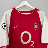 Shop 2002/04 ARSENAL BERGKAMP #10 C/L HOME SHIRT (XL) NIKE, classic football shirts, vintage football shirts & retro soccer jerseys at Cult Kits