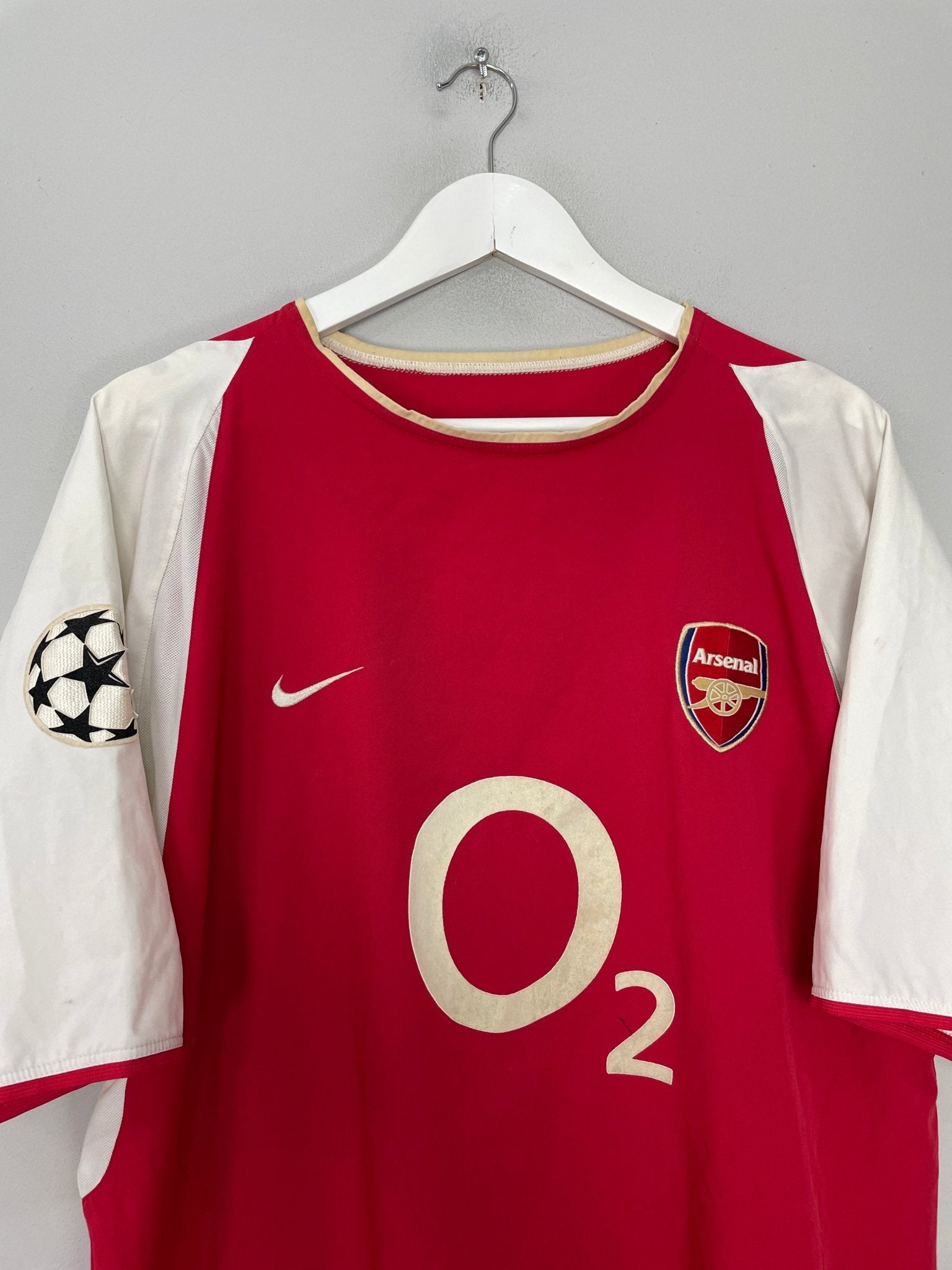 Shop 2002/04 ARSENAL BERGKAMP #10 C/L HOME SHIRT (XL) NIKE, classic football shirts, vintage football shirts & retro soccer jerseys at Cult Kits