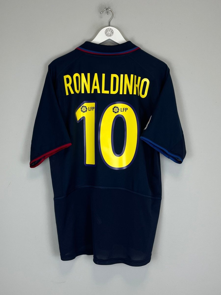 2002/04 BARCELONA RONALDINHO 10 AWAY SHIRT (L) NIKE - Cult Kits - Large - Buy Vintage Football Shirts, Authentic Retro Football Shirts For Sale, Classic Football Shirts & Soccer Jersey