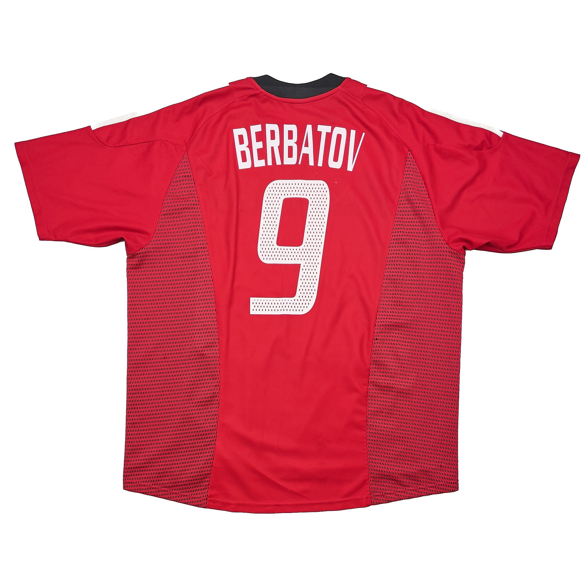 Buy 2002/04 Bayer Leverkusen Berbatov 9 Home Shirt (XL) Adidas ~ Free worldwide shipping available ~ Authentic Vintage Football Shirts from Cult Kits