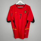 Shop 2002/04 BELGIUM WILMOTS #7 *PLAYER ISSUE* HOME SHIRT (L) NIKE, classic football shirts, vintage football shirts & retro soccer jerseys at Cult Kits