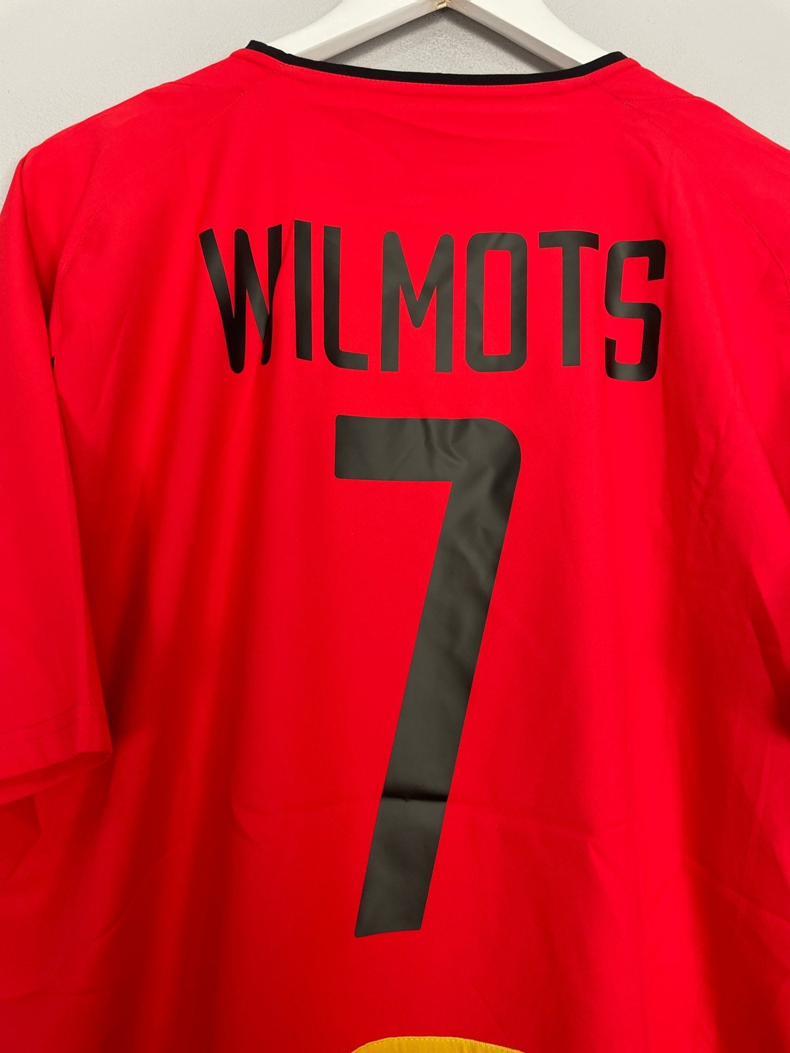 Shop 2002/04 BELGIUM WILMOTS #7 *PLAYER ISSUE* HOME SHIRT (L) NIKE, classic football shirts, vintage football shirts & retro soccer jerseys at Cult Kits