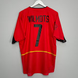 Shop 2002/04 BELGIUM WILMOTS #7 *PLAYER ISSUE* HOME SHIRT (L) NIKE, classic football shirts, vintage football shirts & retro soccer jerseys at Cult Kits