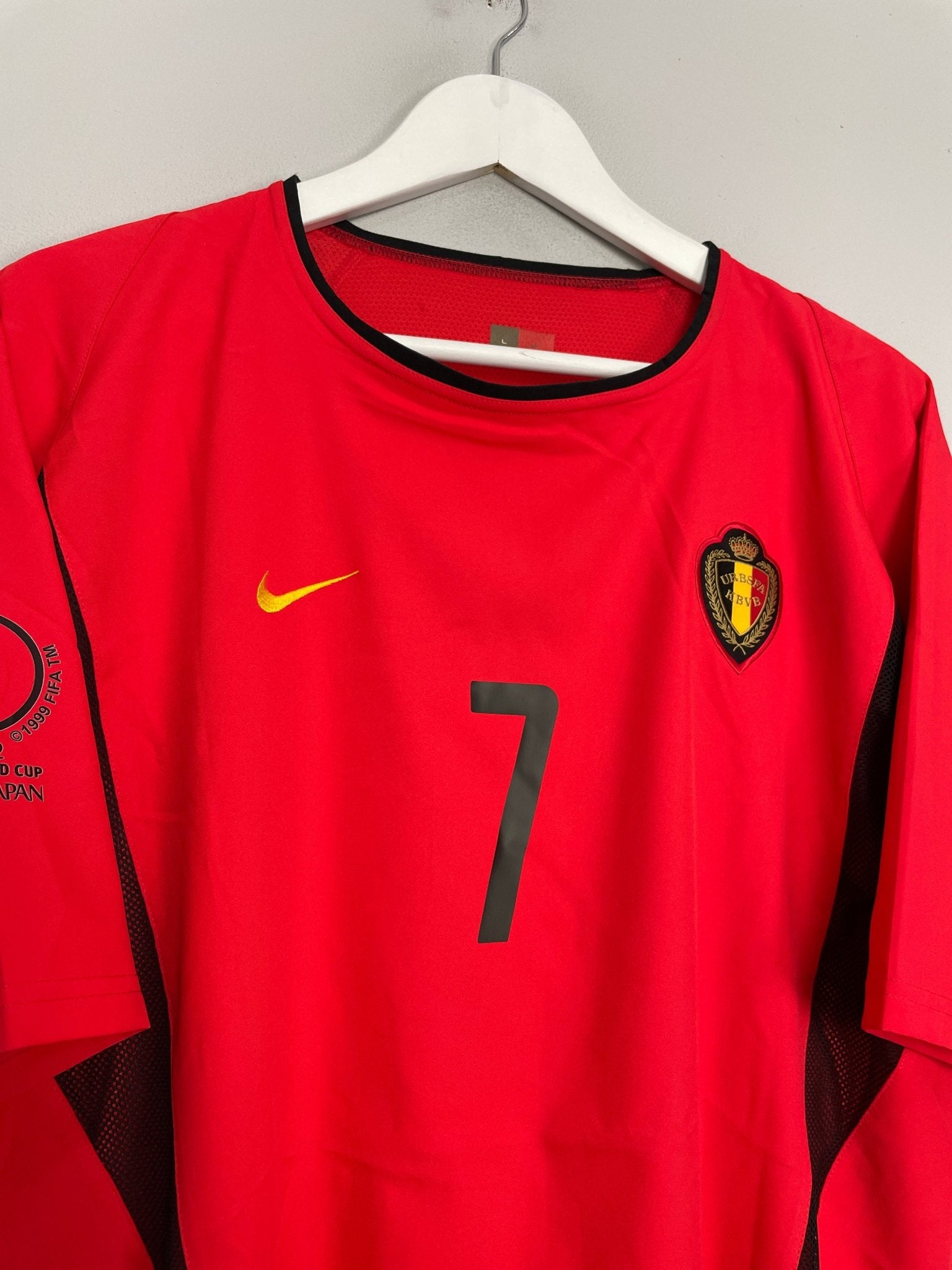 Shop 2002/04 BELGIUM WILMOTS #7 *PLAYER ISSUE* HOME SHIRT (L) NIKE, classic football shirts, vintage football shirts & retro soccer jerseys at Cult Kits