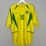 Shop 2002/04 BRAZIL RIVALDO #10 HOME SHIRT (XL) NIKE, classic football shirts, vintage football shirts & retro soccer jerseys at Cult Kits