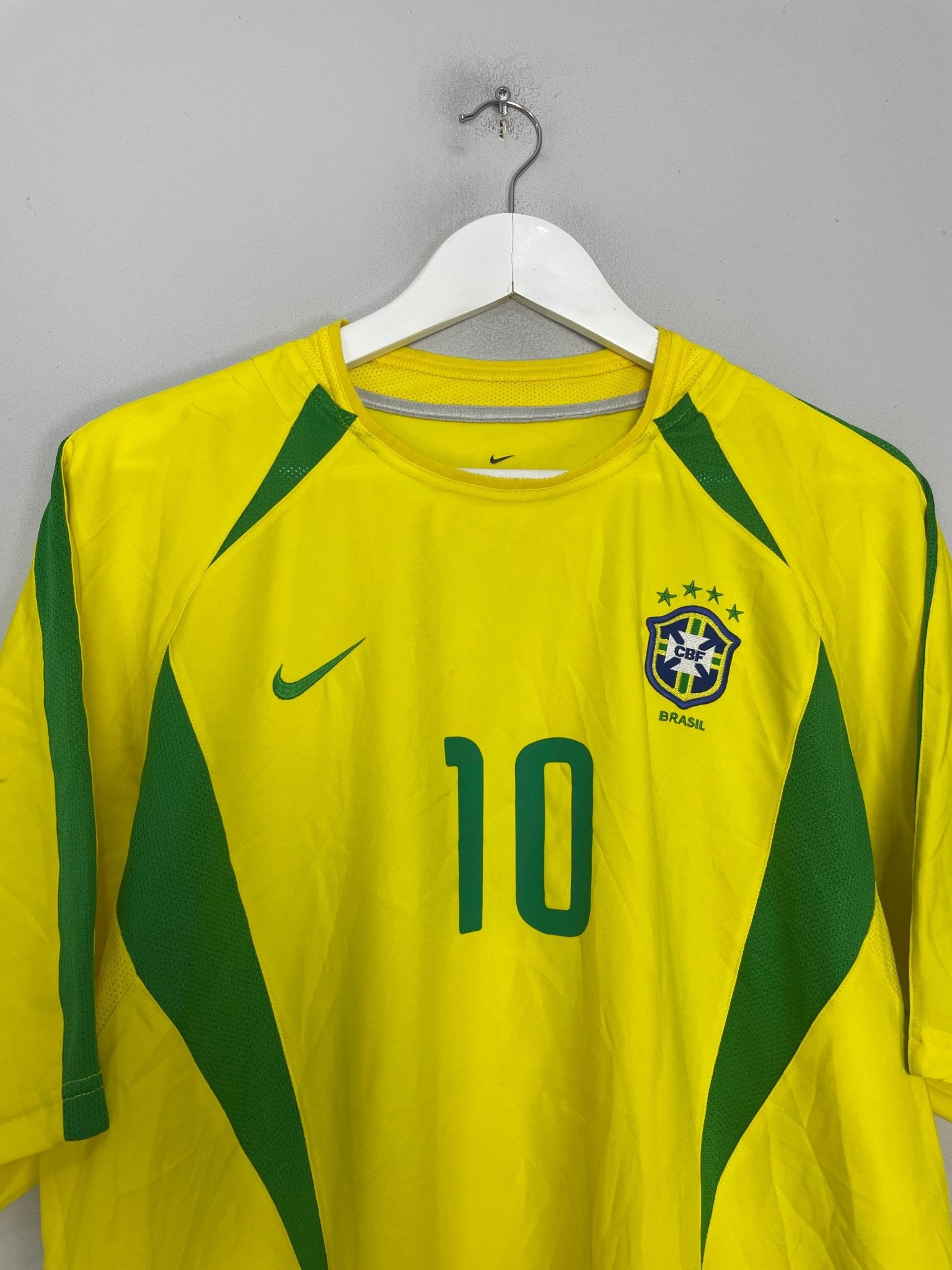Shop 2002/04 BRAZIL RIVALDO #10 HOME SHIRT (XL) NIKE, classic football shirts, vintage football shirts & retro soccer jerseys at Cult Kits