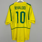 Shop 2002/04 BRAZIL RIVALDO #10 HOME SHIRT (XL) NIKE, classic football shirts, vintage football shirts & retro soccer jerseys at Cult Kits