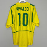 Shop 2002/04 BRAZIL RIVALDO #10 HOME SHIRT (XL) NIKE, classic football shirts, vintage football shirts & retro soccer jerseys at Cult Kits