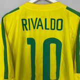 Shop 2002/04 BRAZIL RIVALDO #10 HOME SHIRT (XL) NIKE, classic football shirts, vintage football shirts & retro soccer jerseys at Cult Kits