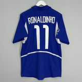 Shop 2002/04 BRAZIL RONALDINHO #11 AWAY SHIRT (M) NIKE, classic football shirts, vintage football shirts & retro soccer jerseys at Cult Kits