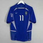 Shop 2002/04 BRAZIL RONALDINHO #11 AWAY SHIRT (M) NIKE, classic football shirts, vintage football shirts & retro soccer jerseys at Cult Kits