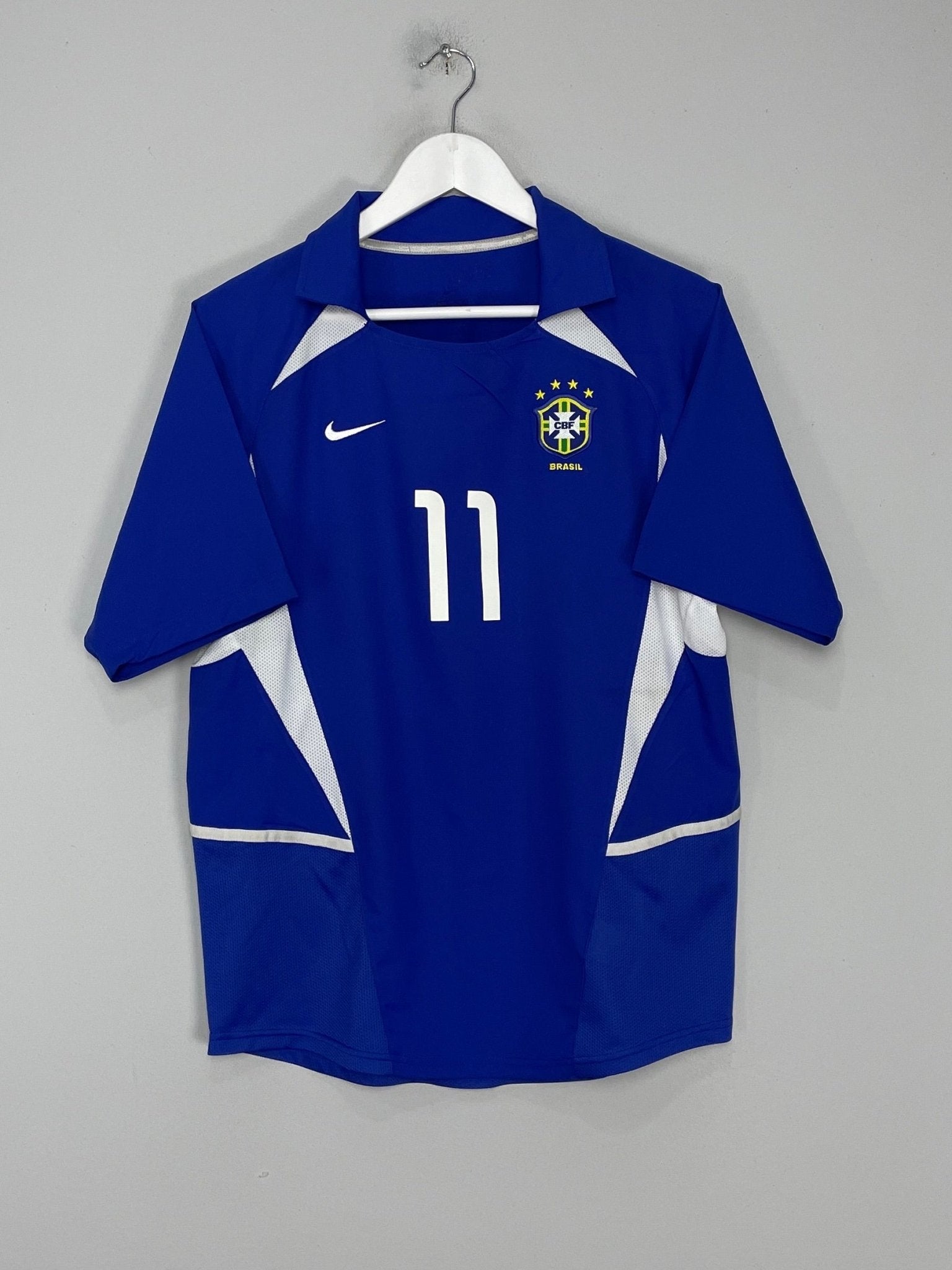 Shop 2002/04 BRAZIL RONALDINHO #11 AWAY SHIRT (S) NIKE, classic football shirts, vintage football shirts & retro soccer jerseys at Cult Kits