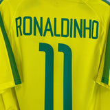 Shop 2002/04 BRAZIL RONALDINHO #11 HOME SHIRT (L) NIKE, classic football shirts, vintage football shirts & retro soccer jerseys at Cult Kits